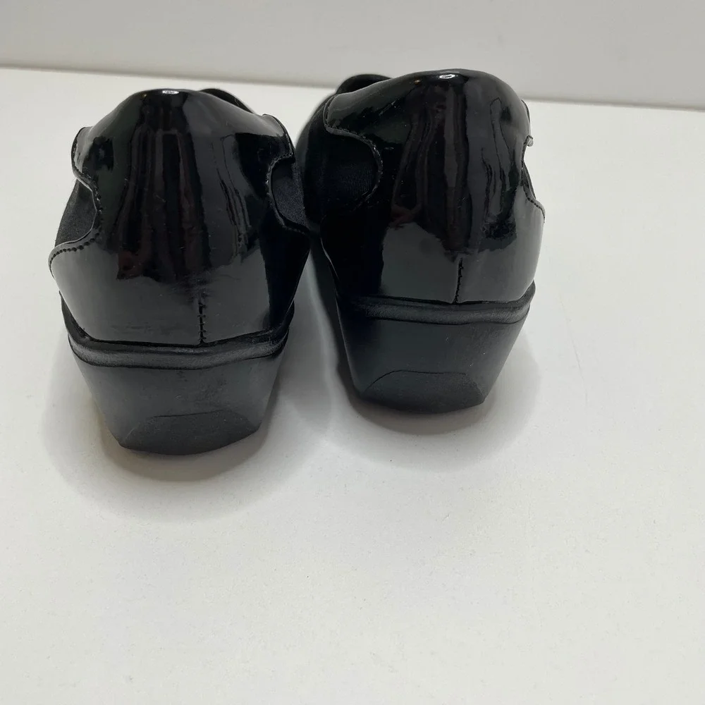 Basic Editions Glenda Black Fabric Low Block Heel Pumps Womens 8.5M Office Prep